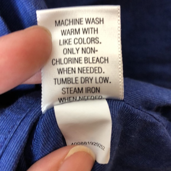 Croft & Barrow Womens Blue Button Down Front Long Sleeves 2X PLUS SIZE - Picture 4 of 9